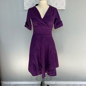 Roosey women’s purple cotton wrap dress s m161-9